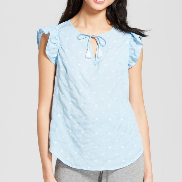 TENCEL Pajama Top - Gilligan & O'Malley Blue - Picture 1 of 2